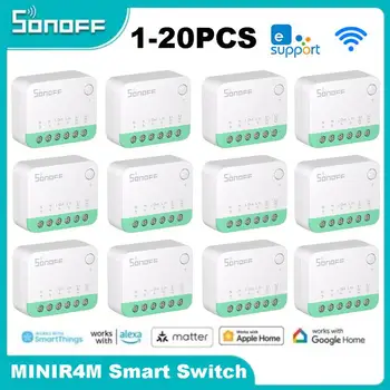 1-20 шт SONOFF MINIR4/MINIR4M MINI Extreme WiFi Smart Switch Matter Совместимый С Отсоединением Модернизированного Реле Поддержка Alexa Google Home