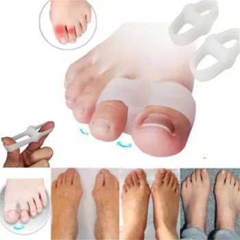1 пара гелевых подушек для снятия боли в ногах, Разделители для ног при вальгусной деформации, Выравнивающие силиконовые стельки для большого пальца стопы.