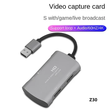 1 ШТ Карта видеозахвата 4K 1080p60Hz -совместима с USB-картой видеозахвата для записи игр и прямой трансляции
