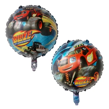 10шт 18-дюймовых воздушных Шаров из фольги Blaze Monster Мультяшные Баллоны для спортивных автомобилей Машины для украшения вечеринки по случаю Дня Рождения Гоночный Гоночный автомобиль KidsToys