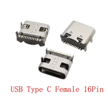 10шт Разъем-розетка USB 3.1 Type C 16-контактный разъем Type-C Разъем для зарядки SMT припой для печатных плат для ремонта электроники DIY-проектов
