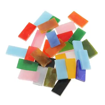 150 разноцветных прямоугольных стеклянных мозаичных плиток из стекловидного материала для поделок