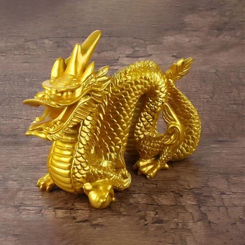 1Шт Статуэтка Золотого Дракона Китайского Зодиака Двенадцать Статуэток Золотого Дракона Статуэтка Животных Статуэтки для украшения рабочего стола