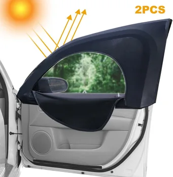 2 Комплекта Автомобильных штор на окнах, солнцезащитная занавеска, эластичная сетка, солнцезащитный козырек на боковом стекле, дышащий оконный экран Для большинства автомобилей, внедорожников