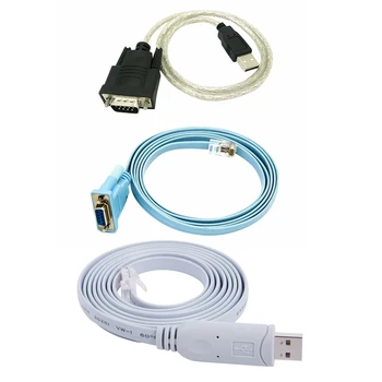 2 комплекта Кабеля USB-RJ45 Для консоли USB С Сетевым кабелем RJ45, Последовательным кабелем Rj45 К DB9 И RS232 К USB