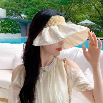 2023 Корейская Женская Летняя Солнцезащитная шляпа в Японском стиле, известная в Интернете, с Тисненым Защитным козырьком Ins Tide