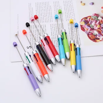 20ШТ Новых 4-цветных шариковых ручек с наполнителем из бисера, ручек для поделок, студенческих канцелярских принадлежностей, Пластиковой подарочной ручки, школьных канцелярских принадлежностей