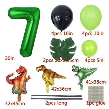 21 шт./компл. Воздушные шары для вечеринки в тропических джунглях, Мини-динозавр, воздушный шар, Сафари, Пальмовые листья, украшения для Дня рождения, Детский Душ