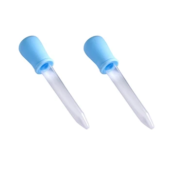 2X5 мл прозрачная пластиковая пипетка-капельница для жидких лекарств синего цвета для ребенка