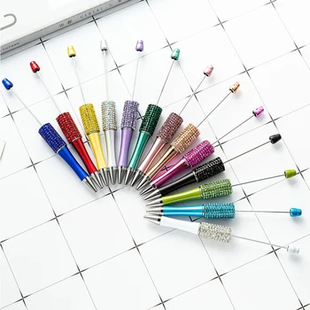 40 шт., ручка с бриллиантами, бисером, разноцветные шариковые ручки 