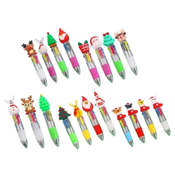4шт Рождественская Шариковая Ручка С Блестками, Разработанная Многоцветная Шариковая Ручка для Малыша