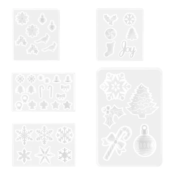 5 шт. Рождественская форма из смолы, Рождественская форма, форма для снежинок, формы из смолы, Рождественская силиконовая форма для украшения дома