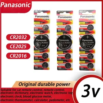 5ШТ Panasonic CR2032 CE2025 CR2016 CR1632 CR1620 CR1616 CR1220 3V Щелочные Батарейки Для Калькулятора Игрушечных Часов
