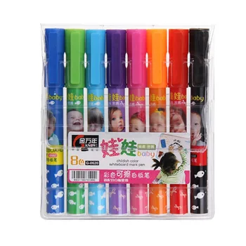 8 шт./лот, 8-цветной маркер для сухого стирания, маркер для белой доски, специальная ручка для детей BBB00014