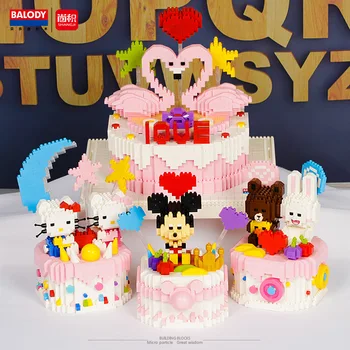 844шт + Строительные блоки для торта с Микки Маусом, классический мультфильм 