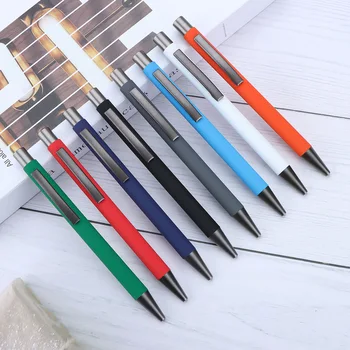 8шт Деловая металлическая шариковая ручка нажимного действия, многоцветная нейтральная