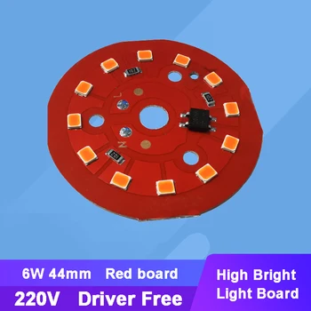 AC 220V Красный без драйвера 2835 SMD светодиодная лампа с чипом, круглый источник света на плате