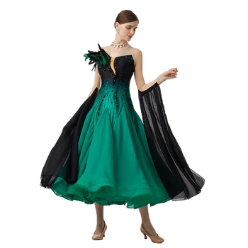 B-23090, новое женское платье для современного танца, разнообразное по цвету платье для бальных танцев, Национальный стандарт для соревнований по вальсу