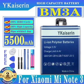 BM3A Сменный аккумулятор для Xiaomi Note 3 Note3 YKaiserin аккумуляторы для телефонов большой емкости емкостью 5500 мАч + инструменты Трек №