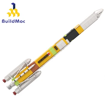 BuildMOC в масштабе 1: 110, Набор строительных блоков для ракеты H-IIA Super-Collections, Японская Ракета-носитель, Кирпичи, Игрушки, Подарки для детей