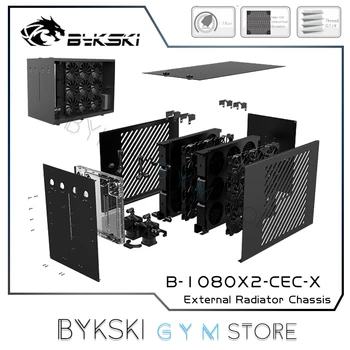 Bykski B-1080X2-CEC-X, внешний корпус с водяным охлаждением, медный радиатор толщиной 46 мм 2X1080, Мощность тепловыделения сервера AI 8000 Вт