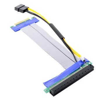 CY Xiwai 4x-16x Гибкий Кабель PCI-E Express Riser Card Adapter Extender Конвертер с 4-контактным Питанием 15 см