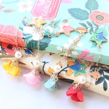 Domikee Cute kawaii корейское небо звезды цветочный дизайн офисная школьная металлическая закладка для книг конфеты студенческая книжная марка канцелярские принадлежности