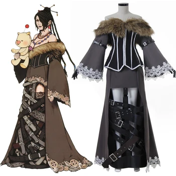 FF10 Lulu Косплей Final Fantasy X Игровой костюм для взрослых женщин Великолепное ретро платье с открытыми плечами костюм для вечеринки на Хэллоуин Бальное платье