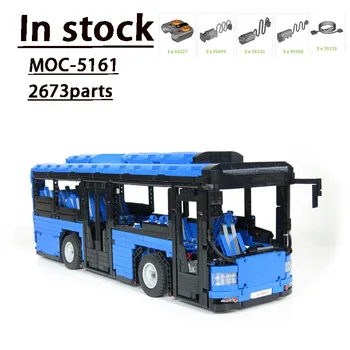 MOC-5161 RC, сборка автобуса с электроприводом, модель строительных блоков • 2673 Детали • Подарок взрослым детям на день рождения, изготовленная на заказ игрушка