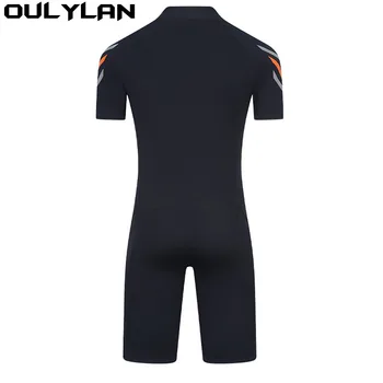 Oulylan Мужской водолазный костюм с коротким рукавом, гидрокостюм из неопрена толщиной 2 мм, каяк, серфинг, подводное плавание, солнцезащитный теплый цельный гидрокостюм, купальники