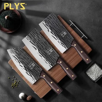 PLYS-Longquan набор кухонных ножей ковка из марганцевой стали бытовой сверхбыстрый острый нож шеф-повара для нарезки мяса, разделочный костяной нож