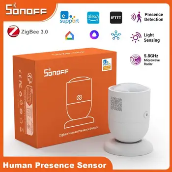 SONOFF SNZB-06P Zigbee Датчик присутствия человека, радар для обнаружения присутствия, Светочувствительность для умного дома, работа с Alexa Google Home