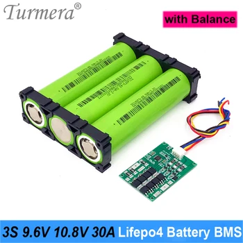 Turmera 3S 9.6V 10.8V 30A Lifepo4 Аккумулятор BMS Balance Protect Board для 18650 32650 32700 33140 Литий Железофосфатных элементов