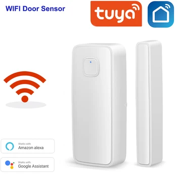 Tuya Smart Wifi Датчик открытия закрытия двери Поддержка уведомлений приложений Поддержка семейного доступа для Google Home