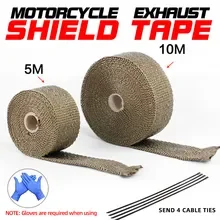 Universal Motorcycle Exhaust Pano Anti-escaldante Material de fibra de vidro Isolamento térmico Absorção de choque Pano de enrol