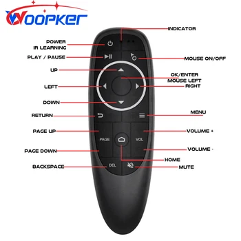 Woopker G10S PRO Bluetooth voice беспроводной пульт дистанционного управления air mouse со спиральной RGB подсветкой интеллектуальный голосовой пульт дистанционного управления