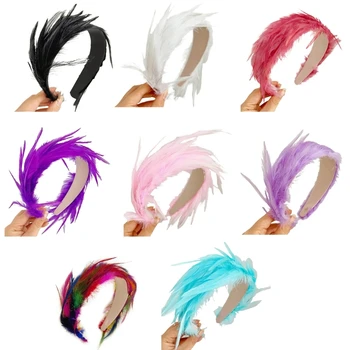 Y166 Повязка на голову с перьями для коктейльной вечеринки, женские Маскарадные Шары, Декор для волос