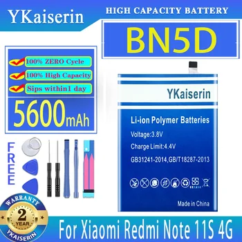 YKaiserin Аккумулятор BN5D 5600mAh Для Xiaomi Redmi Note 11S M4 Pro M4pro 4G Batteria