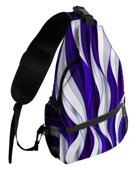 Абстрактные градиентные линии, скрученные фиолетовые нагрудные сумки для женщин, мужские водонепроницаемые сумки-мессенджеры, спортивная сумка через плечо на одно плечо
