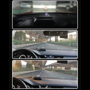 Автомобильное зеркало HUD Превышение скорости Превышение времени вождения Проектор напряжения Автомобильный дисплей Шрифт Auto HUD OBD2 1 Комплект аксессуаров