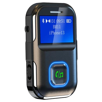 Автомобильный аудиоприемник Bluetooth BR11 с громкой связью, аудиоприемник для звонков с большим экраном, портативный MP3-плеер