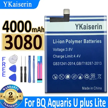  Аккумулятор YKaiserin Smartphone 3080 для BQ Aquaris U/U Lite ULite /U Plus UPlus Аккумуляторы для Телефонов Высокой Емкости 4000 мАч