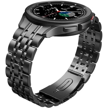 Без зазоров Металлический ремешок с изогнутым концом из нержавеющей стали для Samsung Galaxy Watch 4 Classic 46 мм 42 мм на запястье Браслет Ремень ремешки для часов