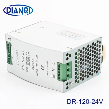 Блок питания на din-рейке DIANQI мощностью 120 Вт 24 В, 24 В преобразователь переменного тока в постоянный мощностью 120 Вт dr-120-24