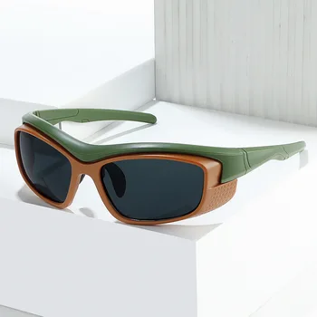 Брендовые Дизайнерские Солнцезащитные очки для женщин и мужчин, модные Квадратные Солнцезащитные очки, Винтажные Роскошные очки для верховой езды в стиле панк, покрытие для очков, Оттенки линз