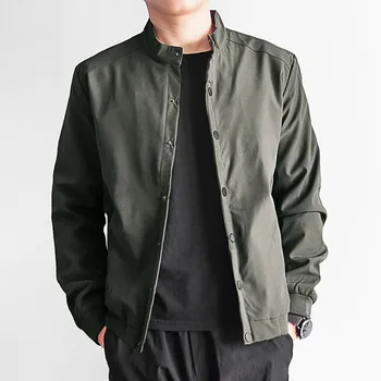 Весенне-осенняя повседневная куртка, мужские однотонные Тонкие куртки армейского зеленого цвета, Ветрозащитные повседневные черные пальто, модная уличная одежда, Большие размеры M-8XL