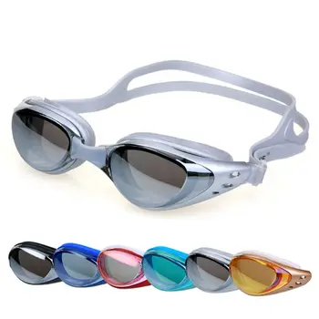 Взрослые противотуманные линзы с защитой от ультрафиолета, мужские и женские очки для плавания, профессиональные водонепроницаемые регулируемые силиконовые очки для плавания и дайвинга