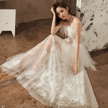 Выпускное вечернее платье из перьев женское платье Bu10131