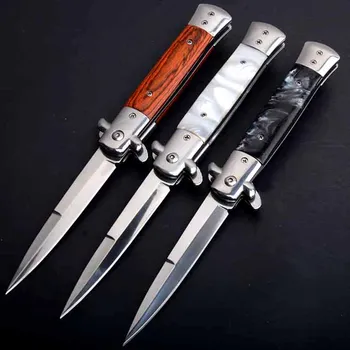Высококачественные ножи Новейший складной нож с лезвием Высокой твердости, лезвие с деревянной ручкой, походный нож, инструмент для уличных ножей из нержавеющей стали