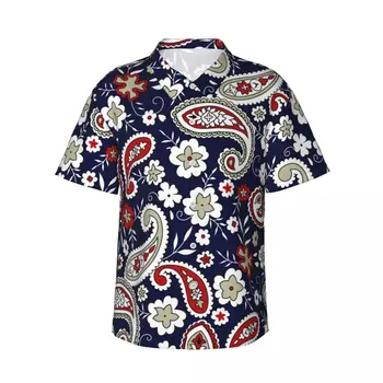Гавайская рубашка с 3D Принтом Пейсли, Мужская Одежда, Свободные Дышащие Мужские Рубашки, Летняя Мужская Рубашка, Мужская Одежда С Коротким Рукавом
